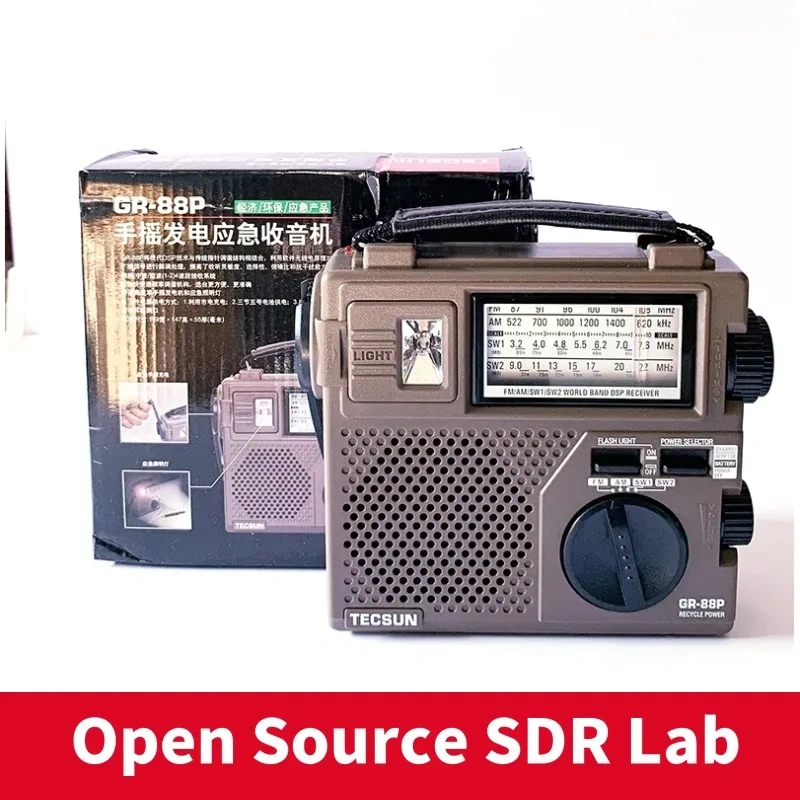 TECSUN GR-88 GR-88P Digital Radio Receiver Emergency Light Radio Dynamo Radio With Built-In Speaker Manual Hand Power