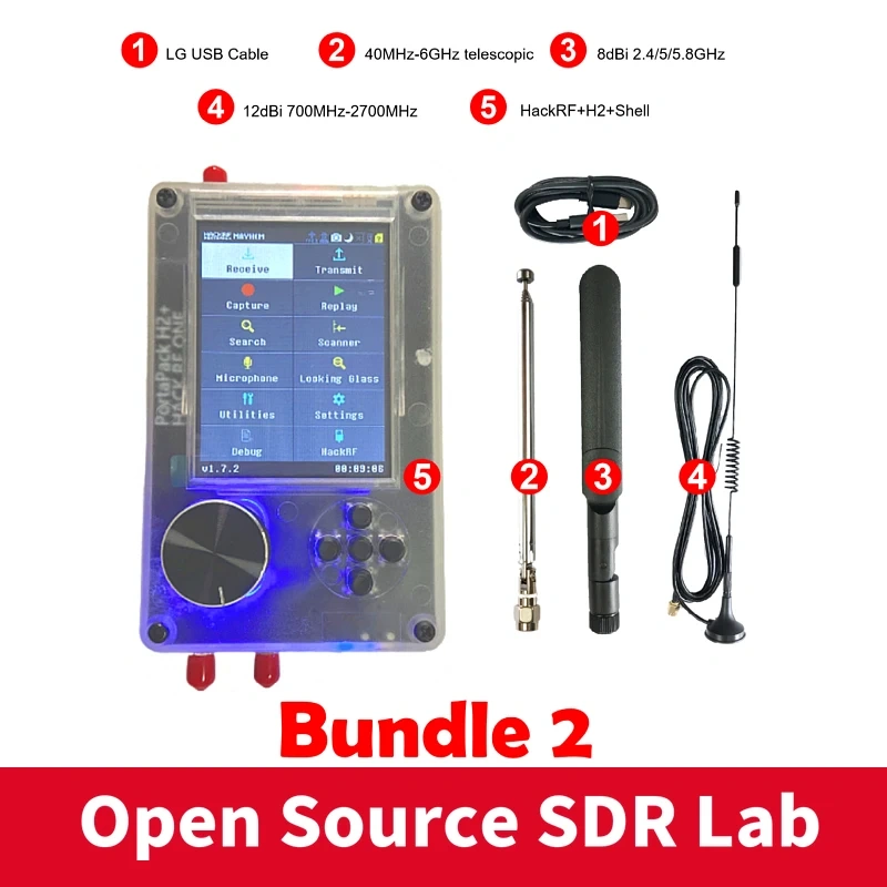 Portapack H2 1MHz to 6GHz SDR With Mayhem 2.0.1 Firmware Flashed