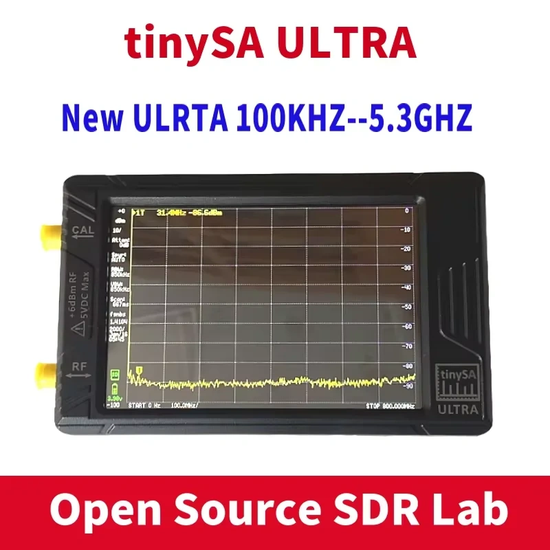 Original tinysa ultra 100khz-5.3ghz 4 polegada display à mão pequeno analisador de espectro rf gerador com bateria