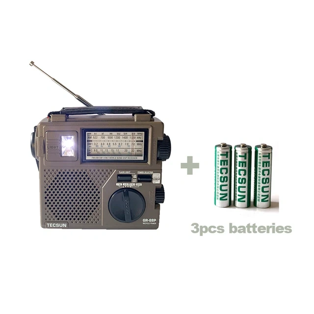TECSUN GR-88 GR-88P Digital Radio Receiver Emergency Light Radio Dynamo Radio With Built-In Speaker Manual Hand Power
