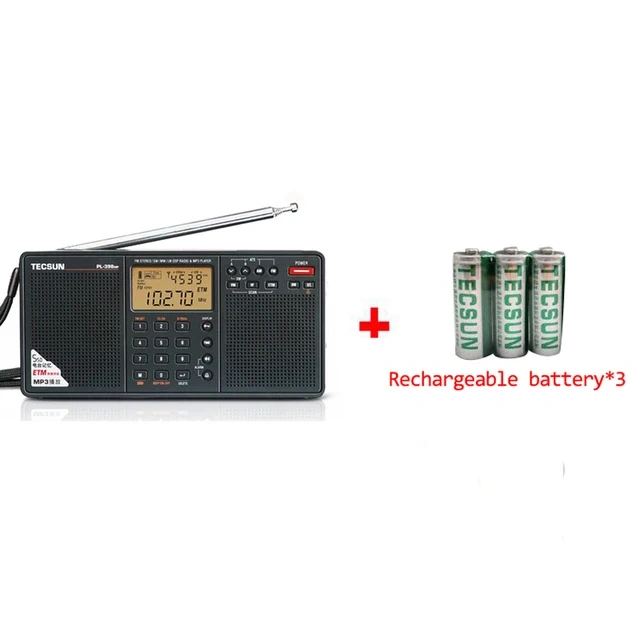 Tecsun - Shortwave Radio, FM/MW/LW, Digital, DSP, With ETM ATS, DSP, Two Speakers, MP3 Player