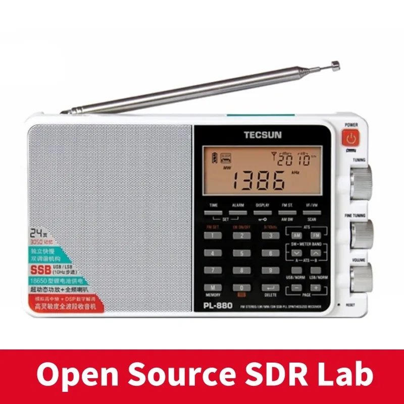 TECSUN PL-880 Portable Radio Full Band with LW/SW/MW SSB PLL Modes FM (64-108mHz) 87.5-108 MHz (Germany) Internet Stereo Radio