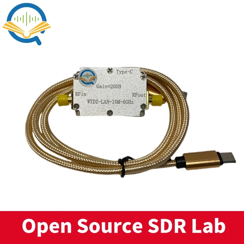 TYPE-C LAN 10Mhz-6GHz High Flatness Amplifier Gain 20DB RF Signal AMP FOR HAM SDR Software Radio FM Radio
