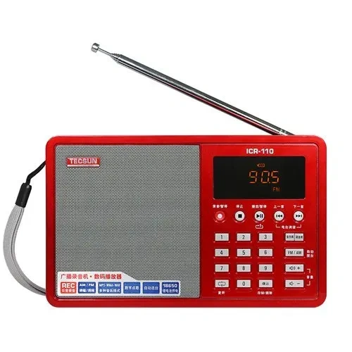 TECSUN ICR-110 FM/AM Radio TF Card MP3 Player Recorder Radio Portable Radio Receiver