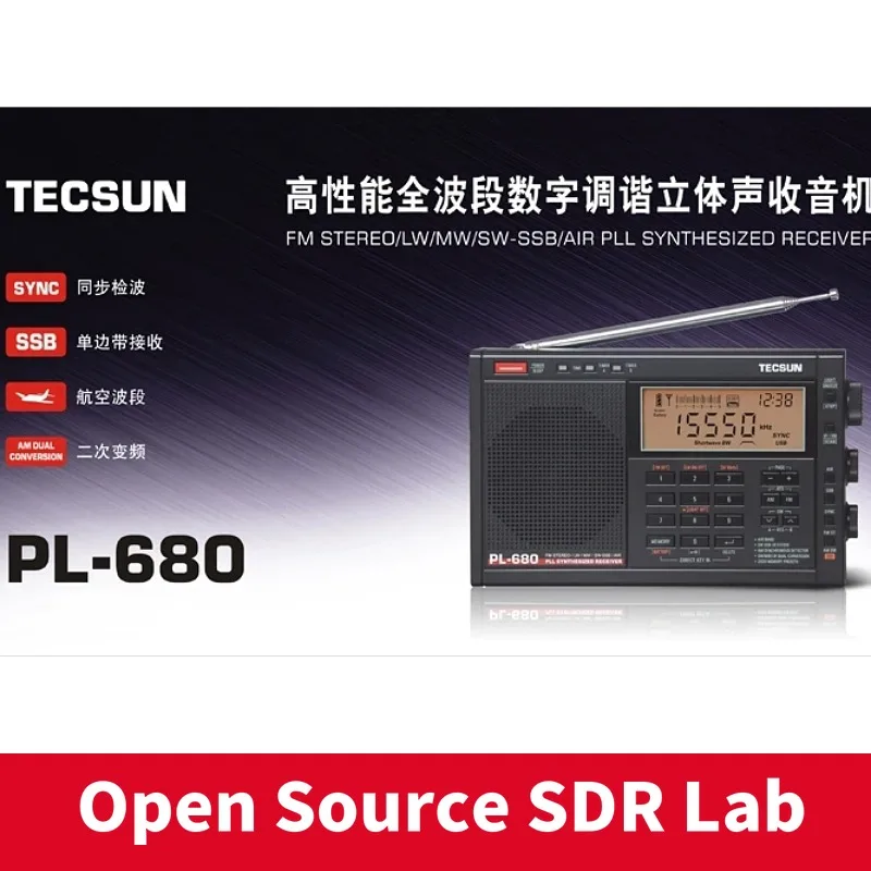 Tecsun PL-680 fm radio portable high performance full band digital tuning  stereo FM AM SW SSB,Audio Receiver