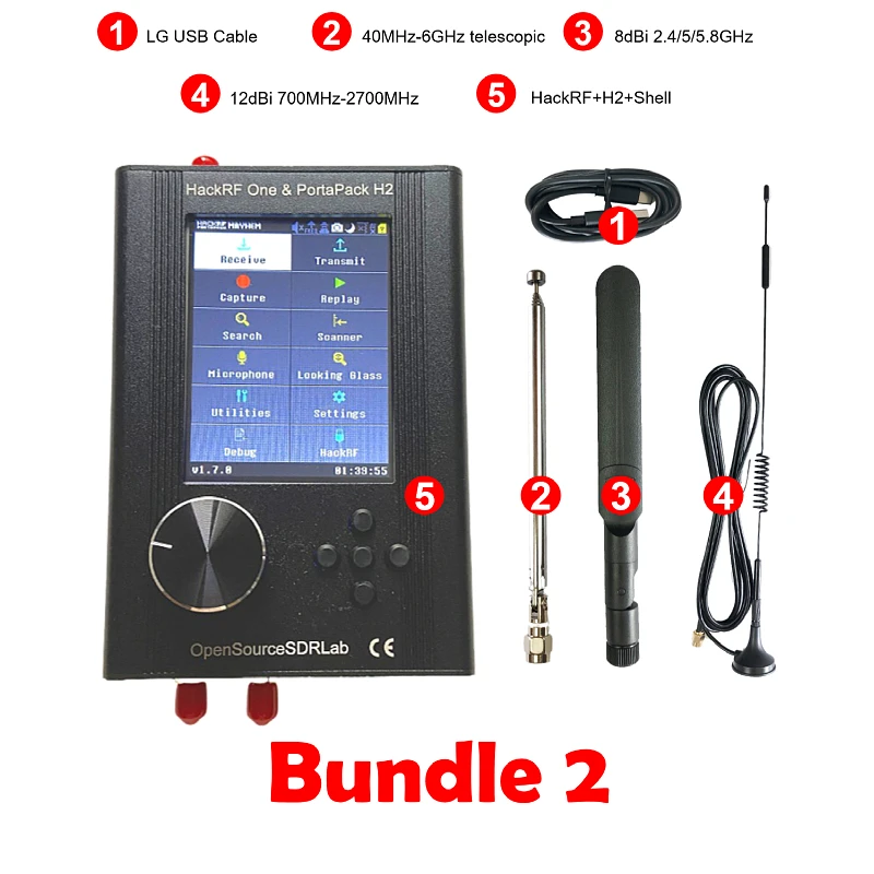 H2 1MHz to 6GHz SDR With Mayhem 2.0.1 Firmware Flashed,HackRF One