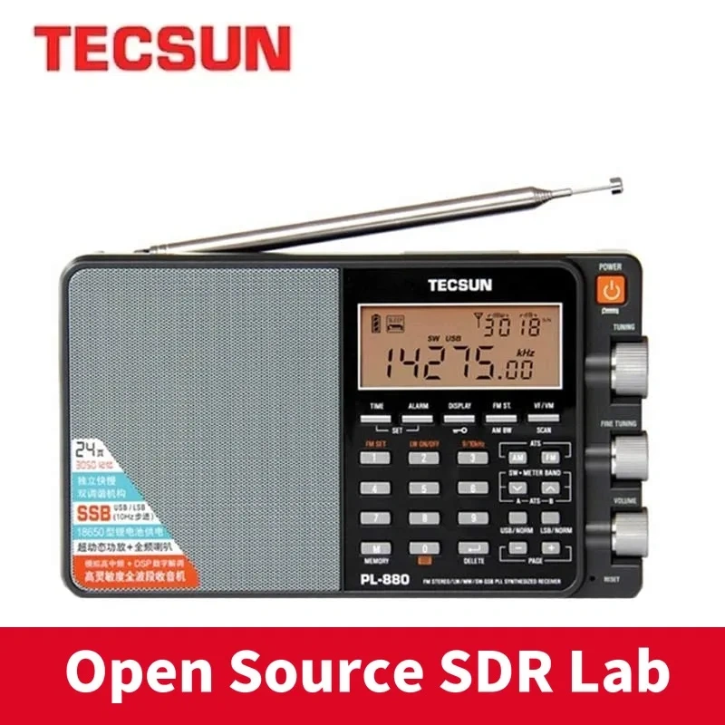 TECSUN PL-880 Portable Radio Full Band with LW/SW/MW SSB PLL Modes FM (64-108mHz) 87.5-108 MHz (Germany) Internet Stereo Radio
