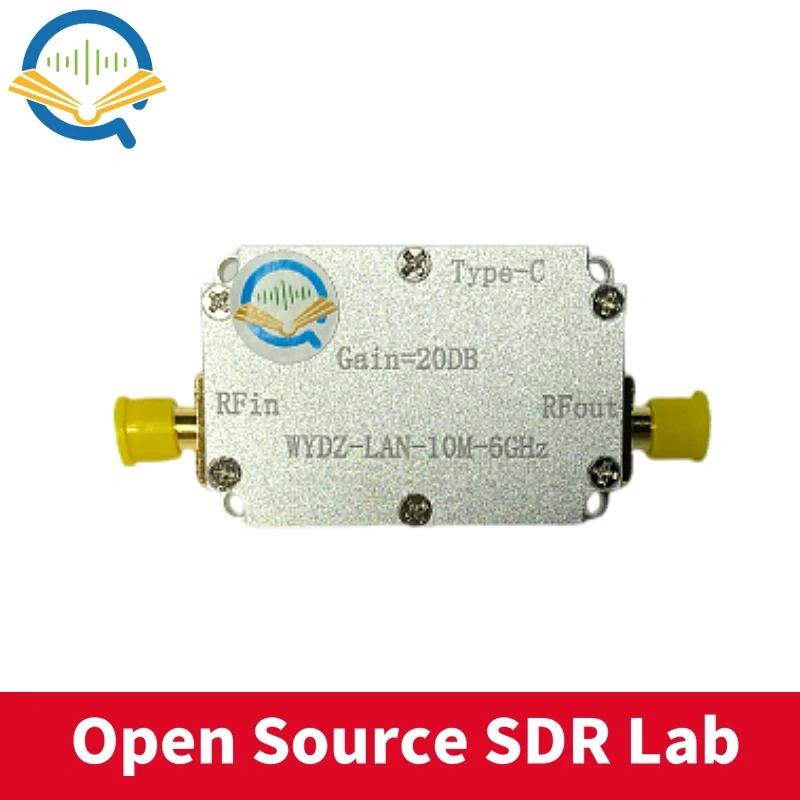 TYPE-C LAN 10Mhz-6GHz High Flatness Amplifier Gain 20DB RF Signal AMP FOR HAM SDR Software Radio FM Radio