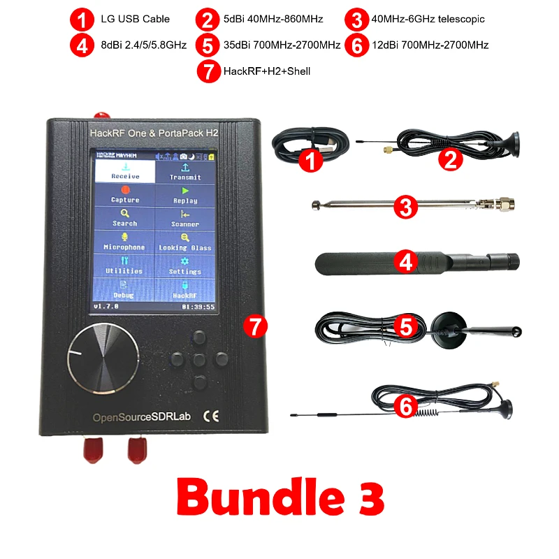 H2 1MHz to 6GHz SDR With Mayhem 2.0.1 Firmware Flashed,HackRF One