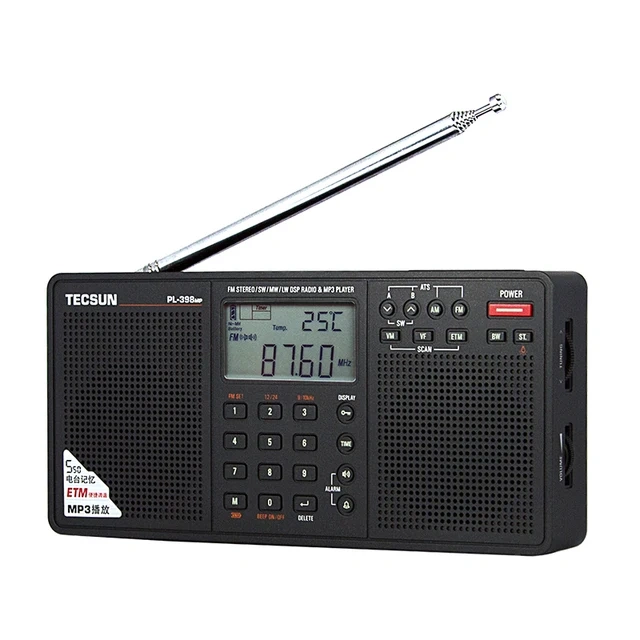 Tecsun - Shortwave Radio, FM/MW/LW, Digital, DSP, With ETM ATS, DSP, Two Speakers, MP3 Player