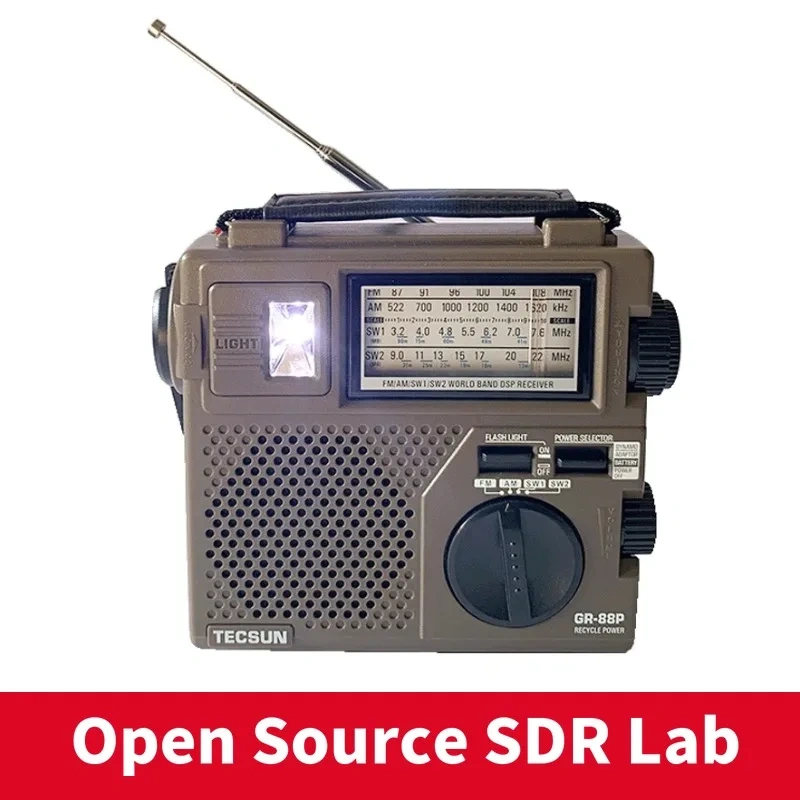 TECSUN GR-88 GR-88P Digital Radio Receiver Emergency Light Radio Dynamo Radio With Built-In Speaker Manual Hand Power