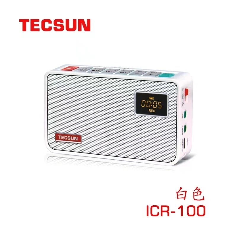 TECSUN ICR-100 TF Card Fm Radio Mini-loudspeaker Recorder MP3 Player Radio FM 76-108 With 16G Max Memory TF Card Fm Radio