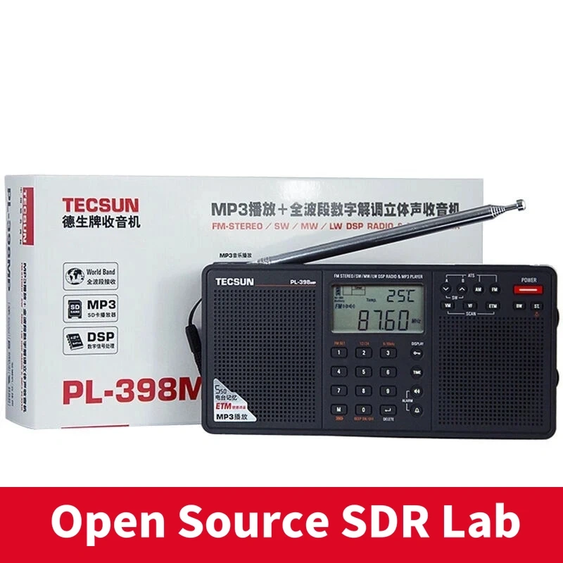 Tecsun - Shortwave Radio, FM/MW/LW, Digital, DSP, With ETM ATS, DSP, Two Speakers, MP3 Player