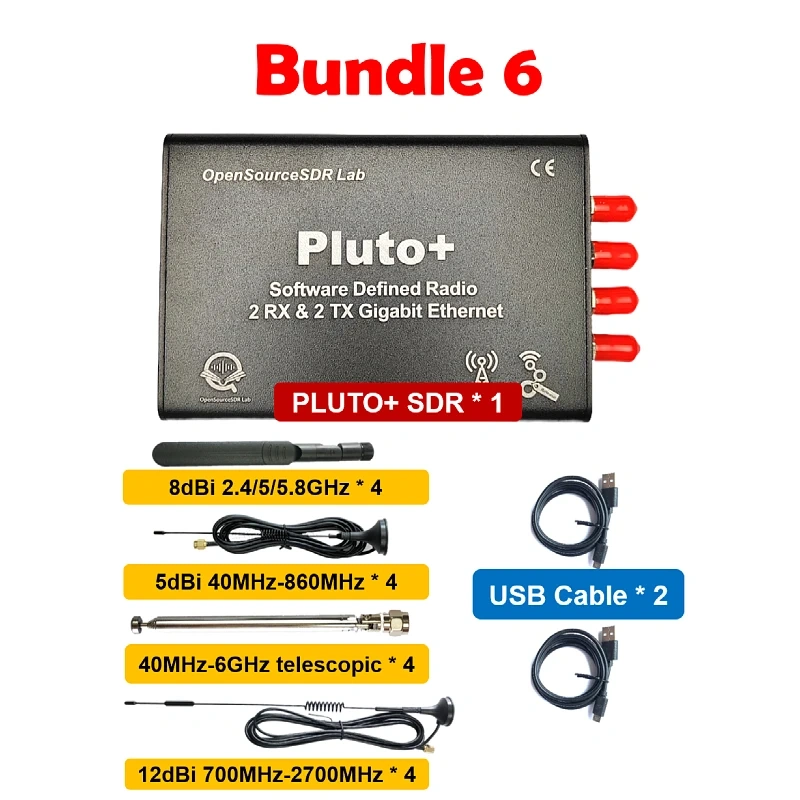OpenSourceSDR Lab PLUTO+ SDR AD9363 2T2R Radio SDR Transceiver Radio 70MHz-6GHz Software Defined Radio