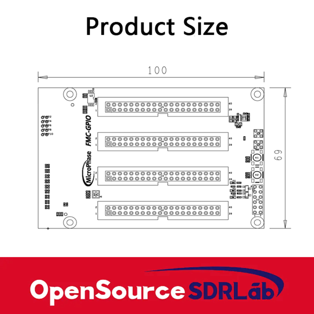 FPGA development board with FMC to 40 pin expansion board FMC-GIO daughter card