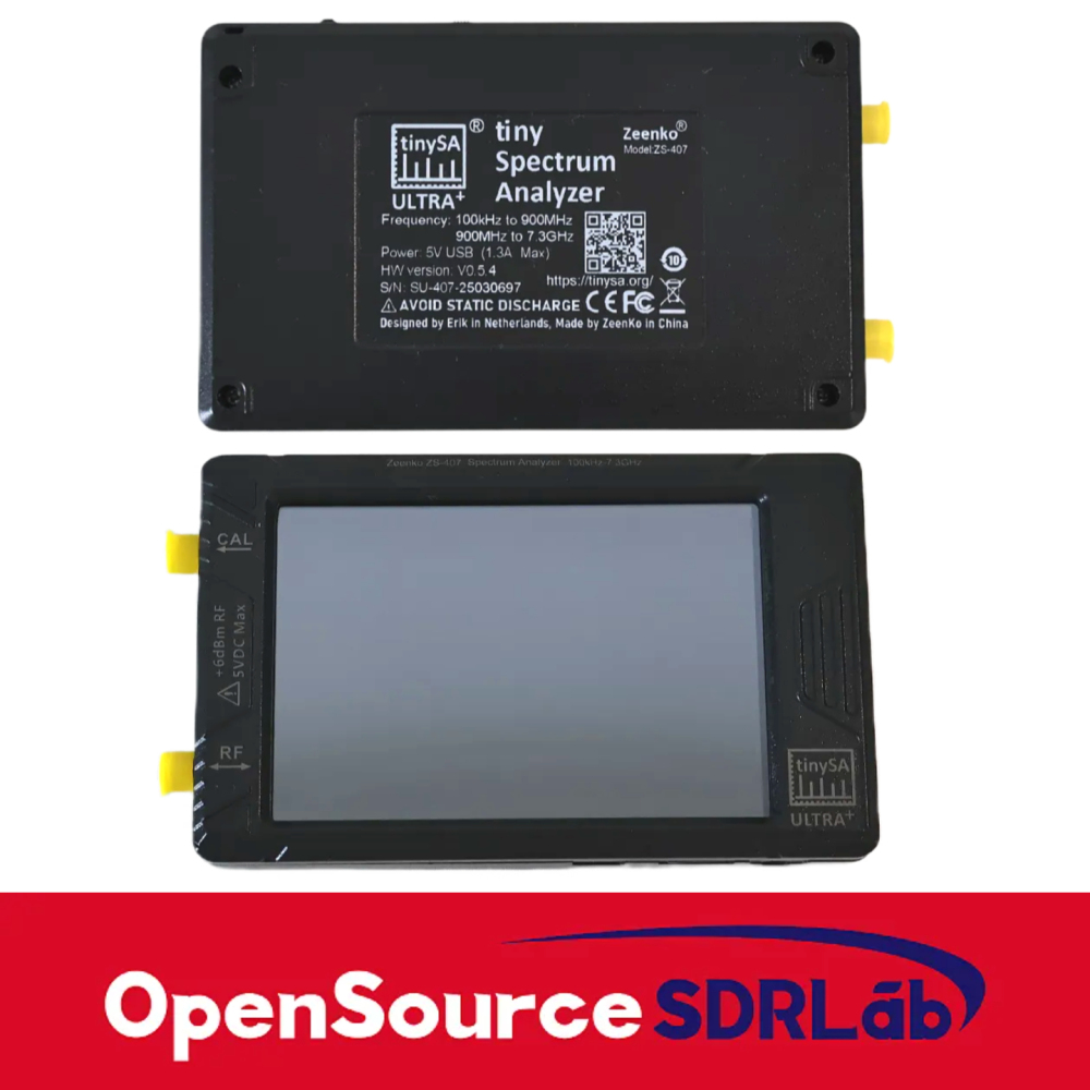 TinySA ULTRA+ Tiny Spectrum Analyzer Ultra Plus New Version ZS407 100K-7 3GHz USB-C Portable