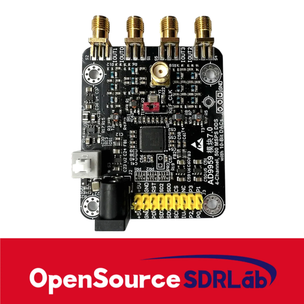 OpenSourceSDRLab AD9959 Module, High-Speed DDS Module, Four Channels, 200M with 4 RF Transformers, Signal Generator