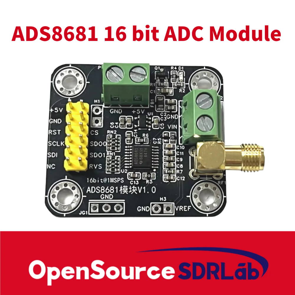 OpenSourceSDRLab ADS8681 Module Analog-to-Digital Converter 16 bit ADC Data Acquisition Sampling Rate 1MSPS Supports Single and Dual Stage