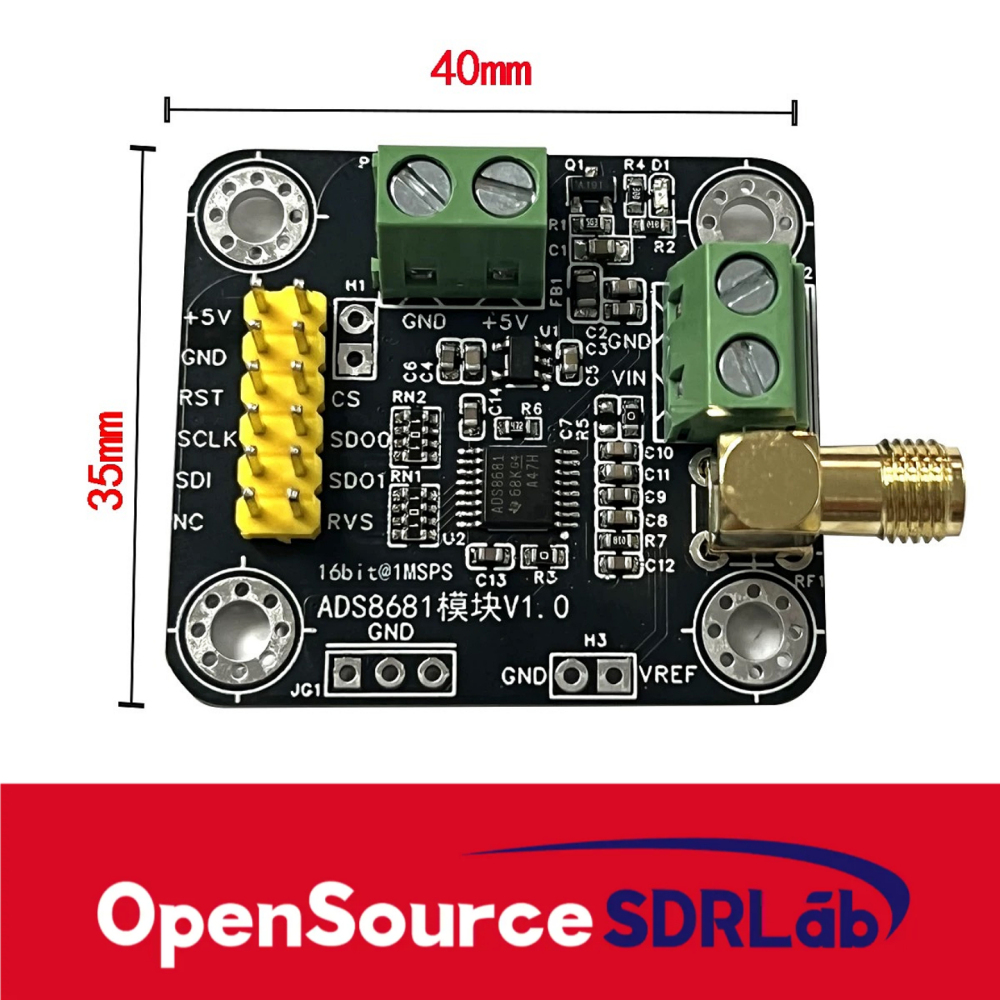 OpenSourceSDRLab ADS8681 Module Analog-to-Digital Converter 16 bit ADC Data Acquisition Sampling Rate 1MSPS Supports Single and Dual Stage