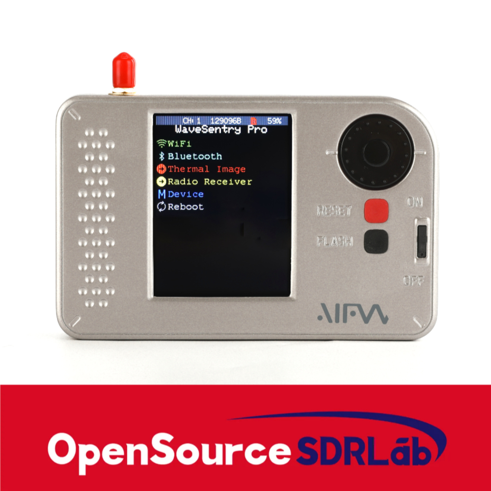 AIFW WaveSentry Portable ESP32 Marauder Multi-Tool – Audio Receiver, Thermal Imaging Camera, WiFi and Bluetooth Analysis