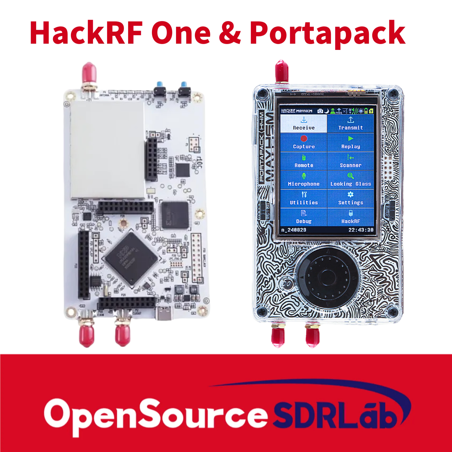 HackRF One ＆PortaPack HackRF One Kits Portapack H4 SDR Sets Clear Case from Cirket Open
