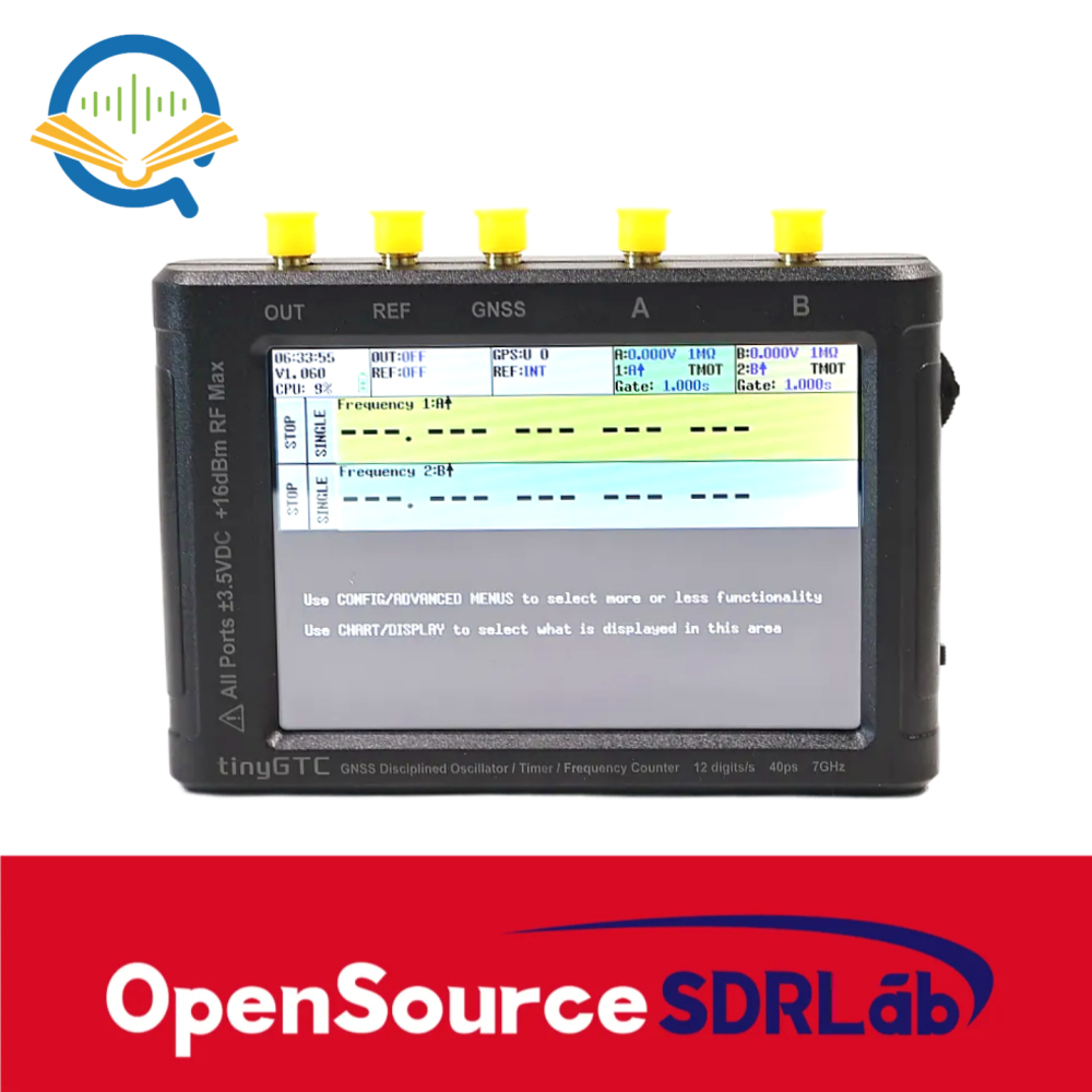OpenSourceSDRLab TINYGTC 0.1Hz-7GHz Handheld 12Bit High Precision Frequency Counter Built-in GNSS Disciplined Oscillator