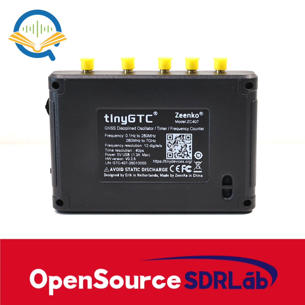 OpenSourceSDRLab TINYGTC 0.1Hz-7GHz Handheld 12Bit High Precision Frequency Counter Built-in GNSS Disciplined Oscillator