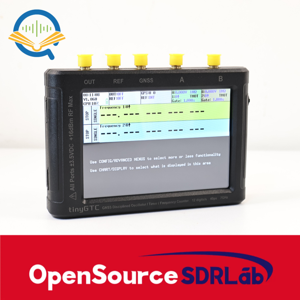 OpenSourceSDRLab TINYGTC 0.1Hz-7GHz Handheld 12Bit High Precision Frequency Counter Built-in GNSS Disciplined Oscillator