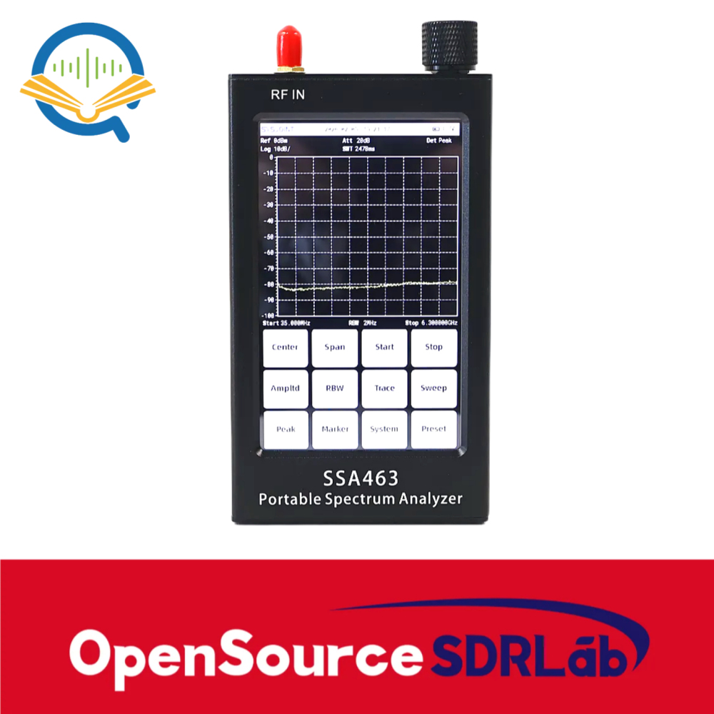 OpenSourceSDRLab SSA463 Portable 35MHz-6.3GHz High Precision Spectrum Analyzer with 4.3-inch Screen