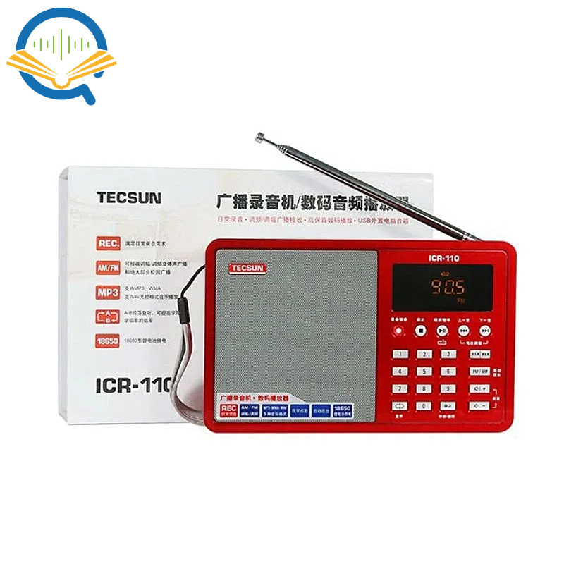 TECSUN ICR-110 FM/AM Radio TF Card MP3 Player Recorder Radio Portable