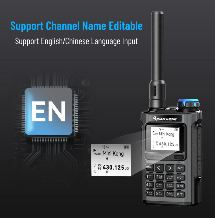 OpenSourceSDRLab UV-K1 Handheld Two Way Radio 200 Channels CTCSS DCS Cross-Band Intercom DTMF VOX Emergency Alarm Type-C Walkie Talkie