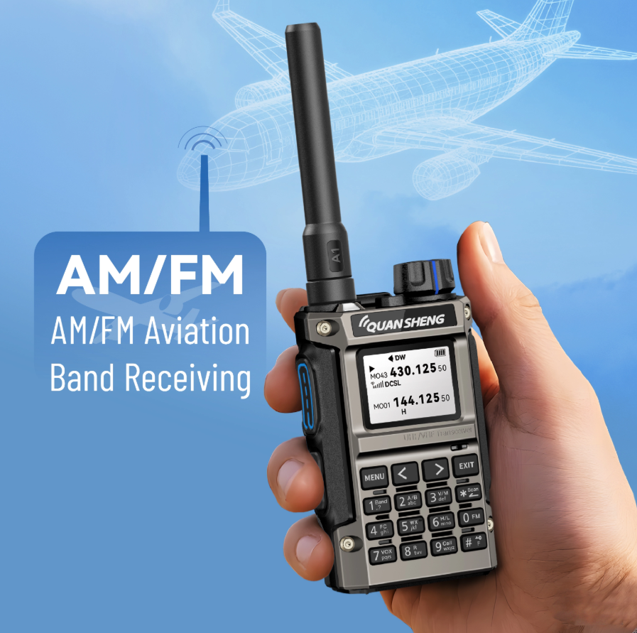 OpenSourceSDRLab UV-K1(8) Dual Band Walkie Talkie Short Battery Handheld Ham Radio Support Wireless Frequency Copy & USB Programming