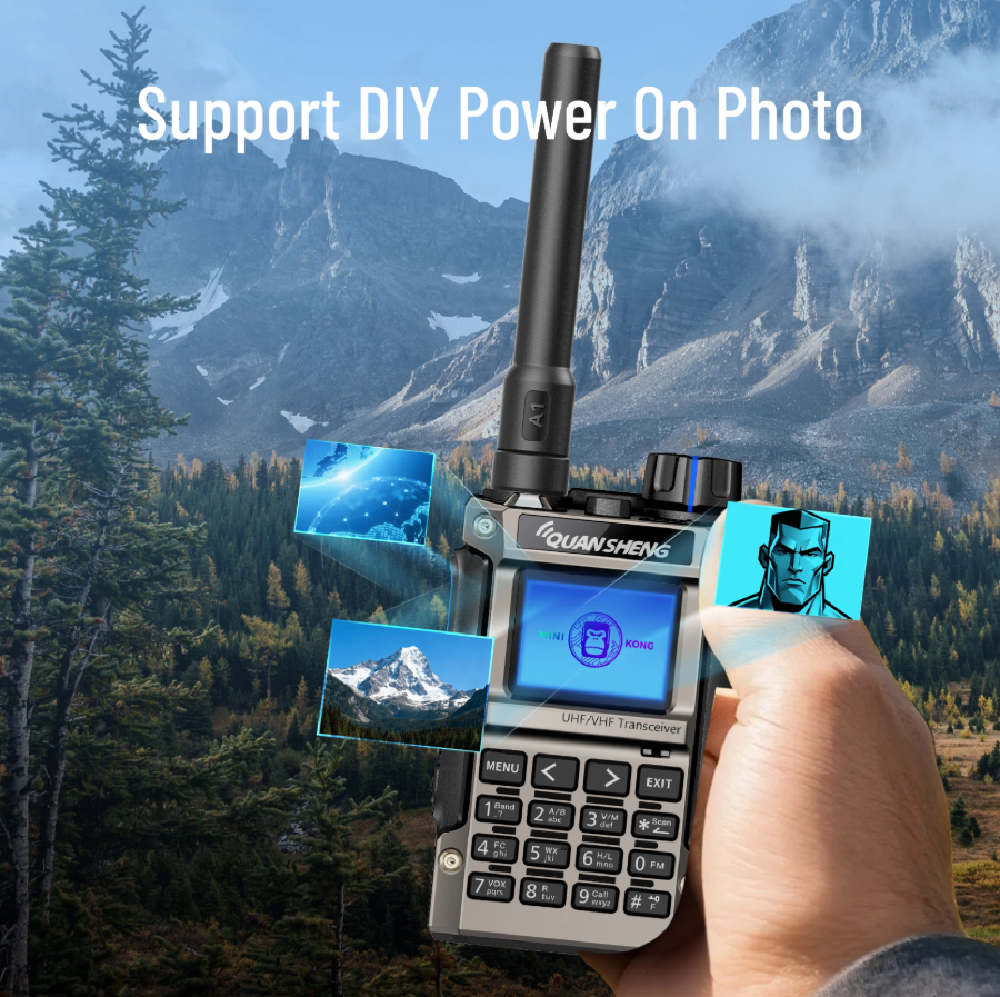 OpenSourceSDRLab UV-K1(8) Dual Band Walkie Talkie Short Battery Handheld Ham Radio Support Wireless Frequency Copy & USB Programming