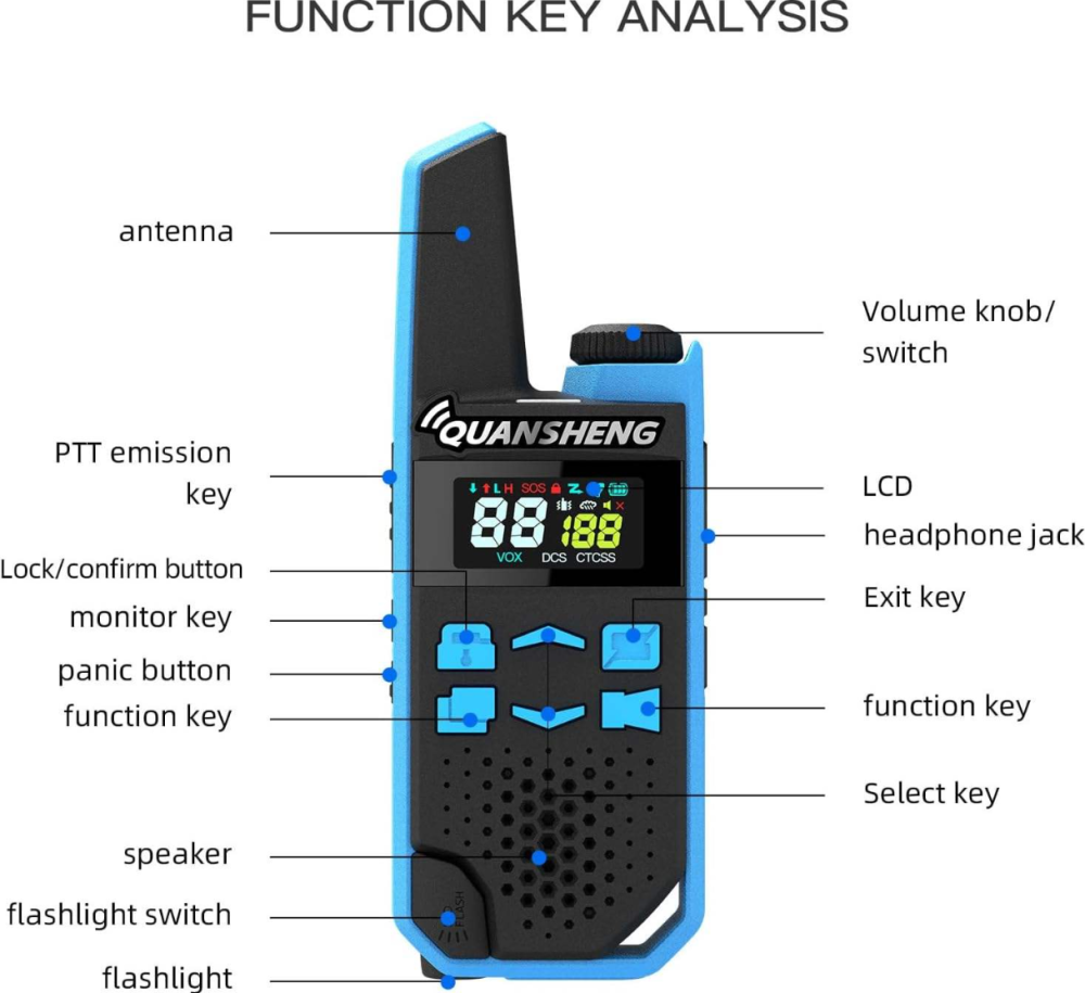 OpenSourceSDRLab License Free Radio PMR446 FRS462 467 Mini Radio Walkie Talkie PMR446 Family Radio Service