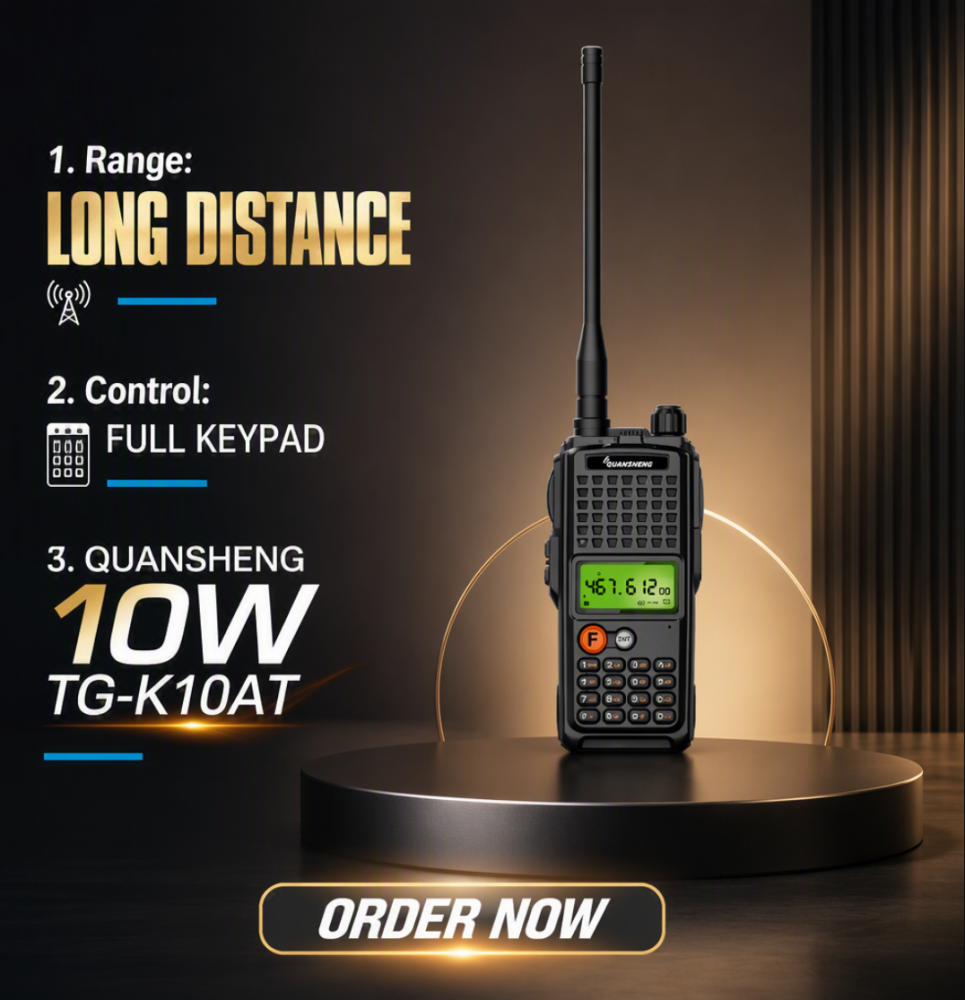 OpenSourceSDRLab TG-K10AT Professional Two Way Radio 10W Output Power 4000mAh Battery Long Standby Walkie Talkie for Taxi Fleet