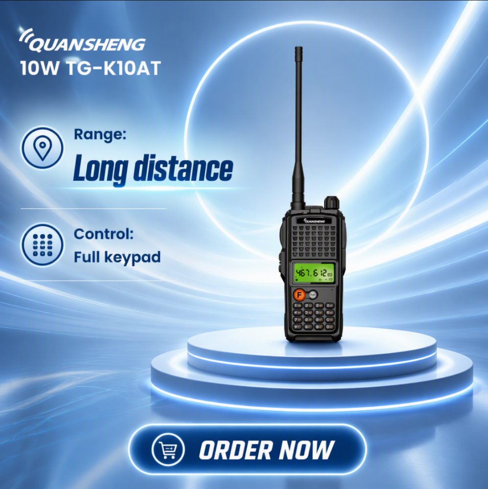 OpenSourceSDRLab TG-K10AT Professional Two Way Radio 10W Output Power 4000mAh Battery Long Standby Walkie Talkie for Taxi Fleet