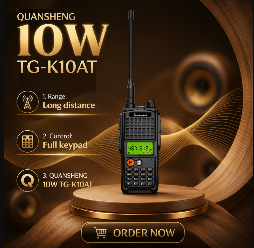 OpenSourceSDRLab TG-K10AT Professional Two Way Radio 10W Output Power 4000mAh Battery Long Standby Walkie Talkie for Taxi Fleet