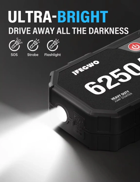 Factory OEM Powerful Portable 12V Power Bank Smart Large Screen Car Emergency Car Booster Jump Starter,GZ JOLLY FLYING LTD