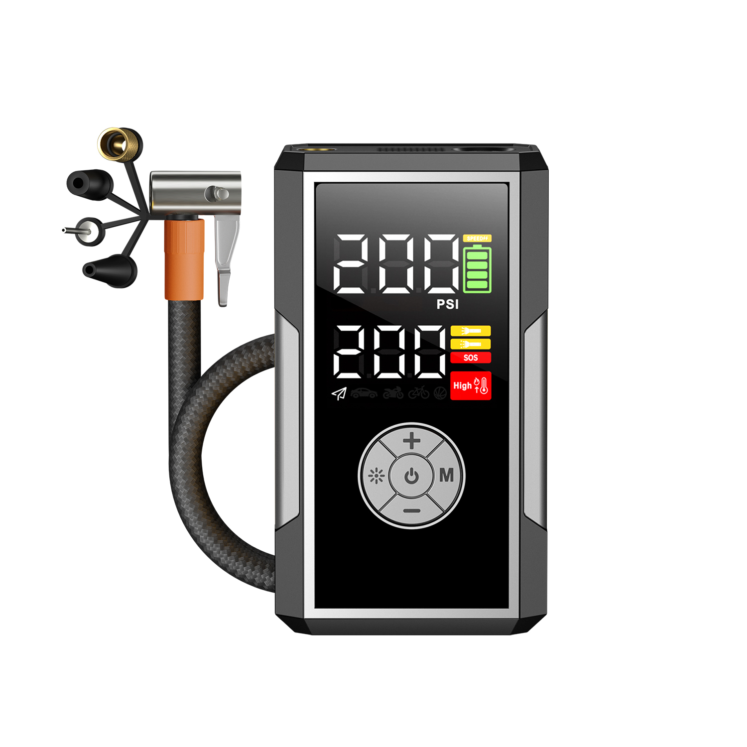 Air5-200 grey Portable 12V Electric Car Air Compressor Pump New Car Air Pump Manufacturer for Tire Pressure Monitoring Cars Bikes,GZ Jolly Flying Ltd
