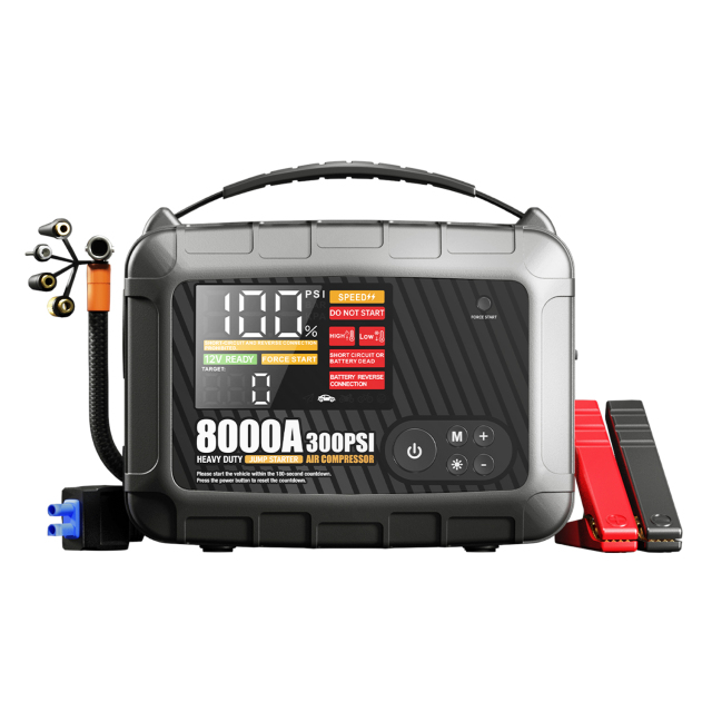 Pro Max Plus Portable Car Jump Starter Power Bank with Air Pump Compressor Tire Inflator with LED Digital,GZ JOLLY FLYING LTD