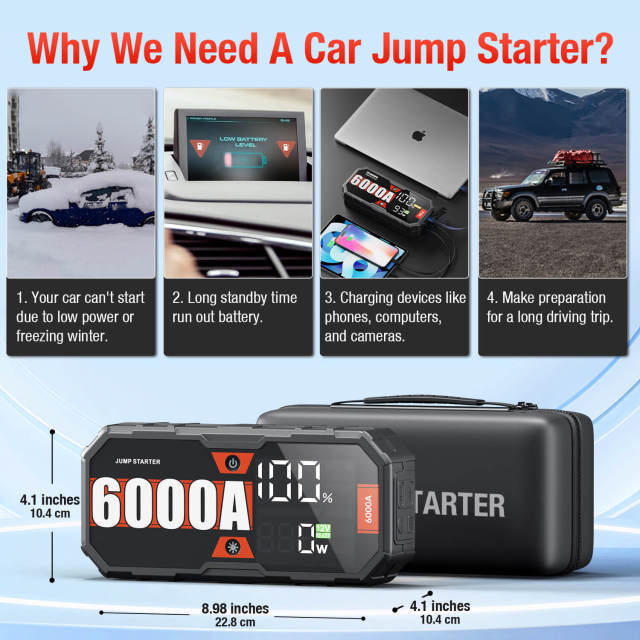 F40-6000A Pro High Power Jump Starter Factory New Design Car Emergency Jumper Starter 12v Car Booster Battery Power Bank Car Jump Starter Set,GZ Jolly Flying Ltd