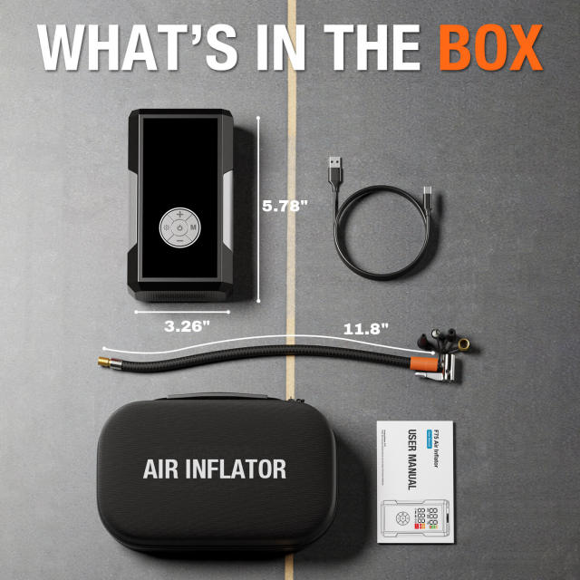 Air5-200 grey Portable 12V Electric Car Air Compressor Pump New Car Air Pump Manufacturer for Tire Pressure Monitoring Cars Bikes,GZ Jolly Flying Ltd