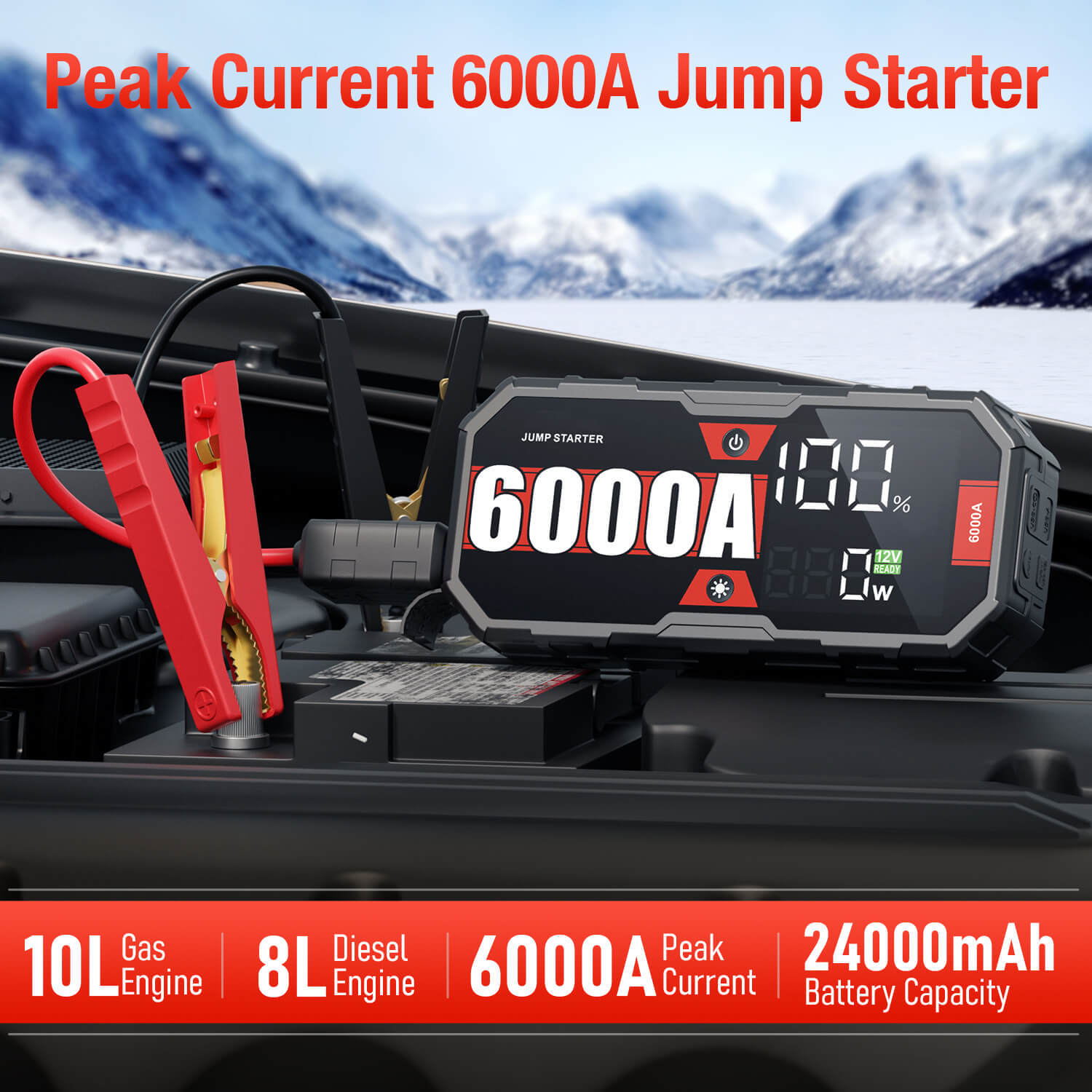 F40-6000A Pro High Power Jump Starter Factory New Design Car Emergency Jumper Starter 12v Car Booster Battery Power Bank Car Jump Starter Set,GZ Jolly Flying Ltd
