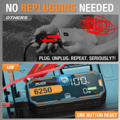 JF Starter F40-6250 pro | CCA 960, 6000mAh Portable Car Jump Starter & Power Bank | For 10.0L gasoline / 6.5L diesel Engines  |  OEM Customizable,GZ Jolly Flying Ltd