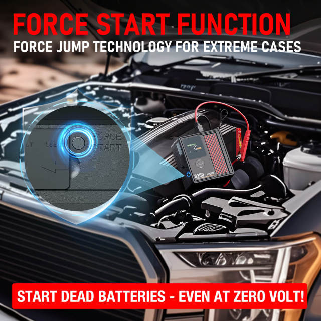 JF Starter CS02-PRO-8250 | CCA 760, 13200mAh Portable Car Jump Starter & Power Bank & air pump | For 8.0L Gasoline / 6.0L Diesel Engines  |  OEM Customizable,GZ Jolly Flying Ltd