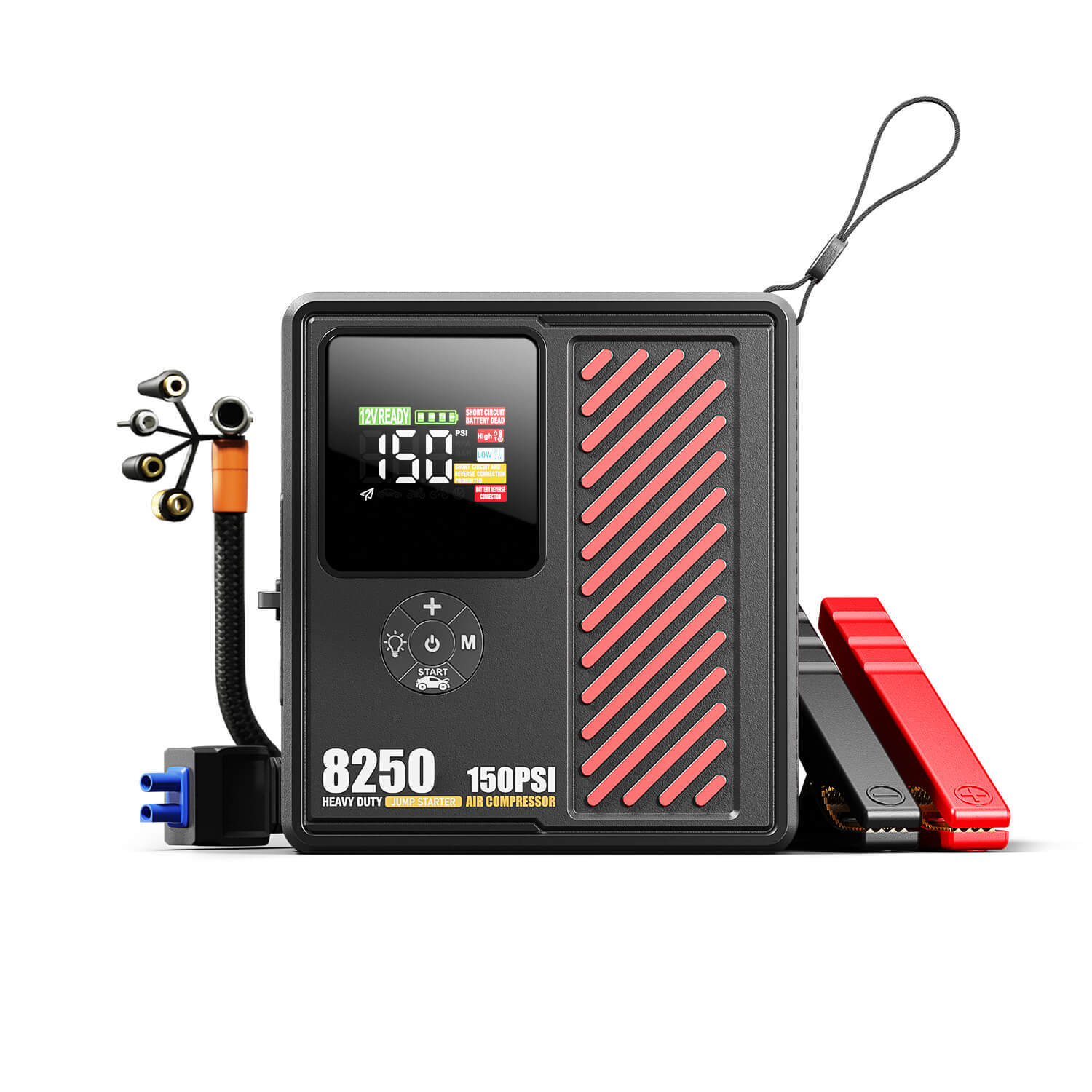 JF Starter CS02-PRO-8250 | CCA 760, 13200mAh Portable Car Jump Starter & Power Bank & air pump | For 8.0L Gasoline / 6.0L Diesel Engines  |  OEM Customizable,GZ Jolly Flying Ltd