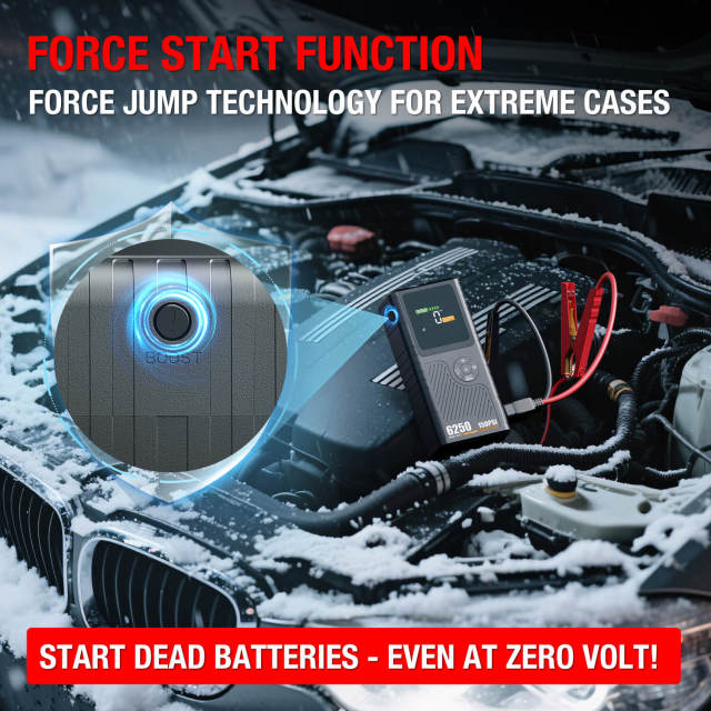 JF Starter CS02-Plus 6250 | CCA 760, 12000mAh Portable Car Jump Starter & Power Bank& Air pump | For 8.0L gasoline / 6.0L diesel Engines  |  OEM Customizable,GZ Jolly Flying Ltd