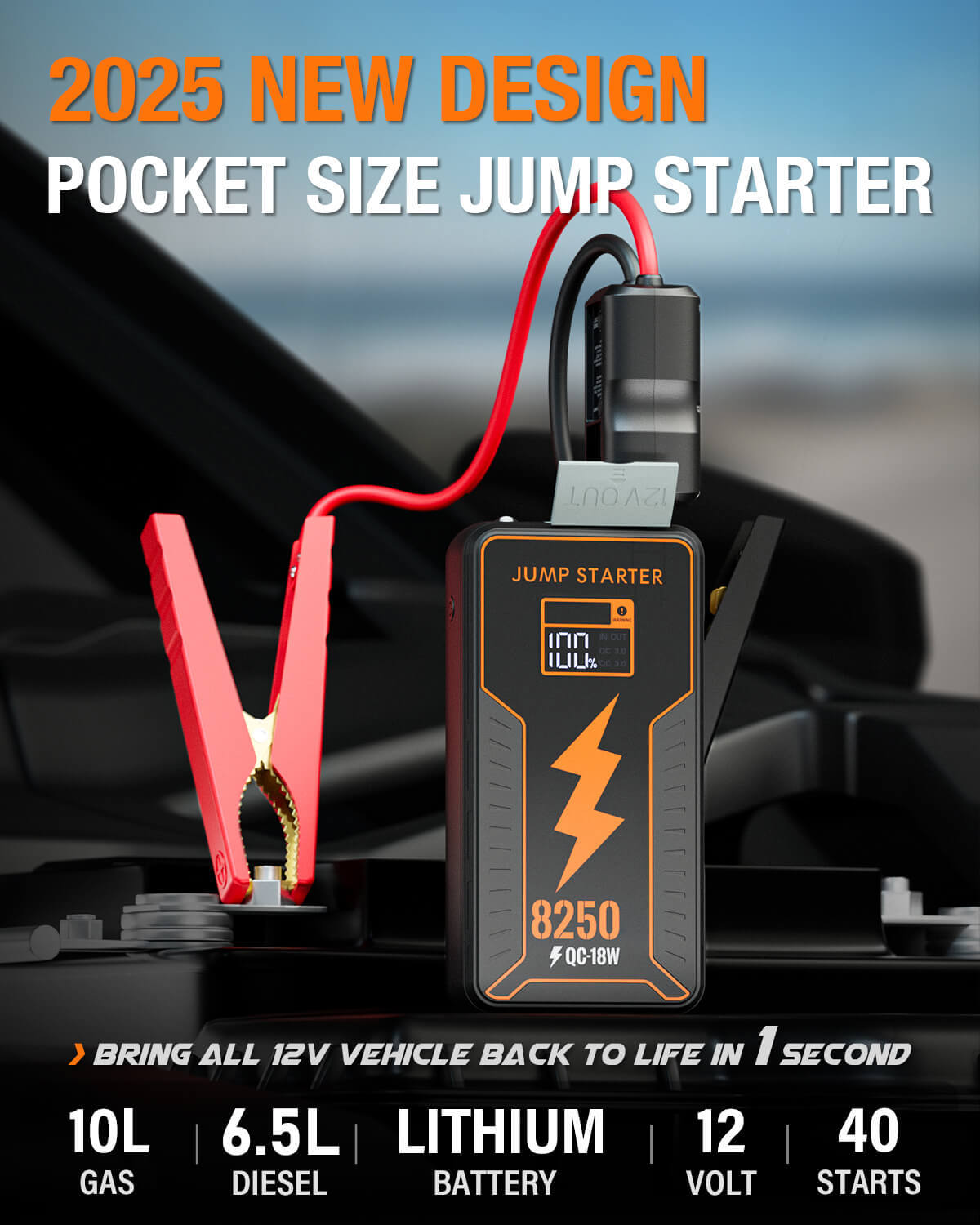 JF Starter F65-8250 | CCA 960, 16000mAh Portable Car Jump Starter & Power Bank | For 10.0L gasoline / 6.5L diesel Engines  |  OEM Customizable,GZ Jolly Flying Ltd