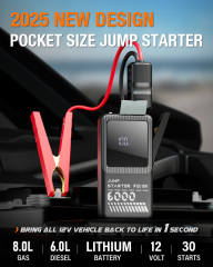 JF Starter F55-6000 | CCA 760, 12000mAh Portable Car Jump Starter & Power Bank | For 8.0L gasoline / 6.0L diesel Engines  |  OEM Customizable,GZ Jolly Flying Ltd