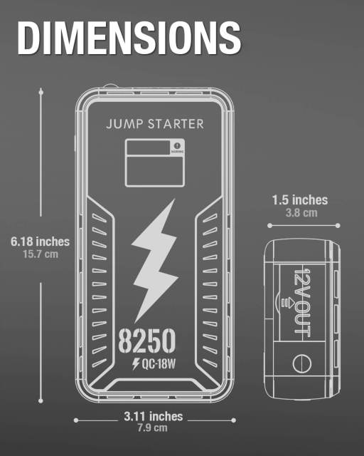 JF Starter F65-8250 | CCA 960, 16000mAh Portable Car Jump Starter & Power Bank | For 10.0L gasoline / 6.5L diesel Engines  |  OEM Customizable,GZ Jolly Flying Ltd